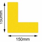 Safety floor marker Yellow angle 1, pack of 10