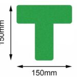 Safety floor marker Green T-shape 1, pack of 10