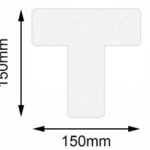 Safety floor marker White T-shape 1, pack of 10