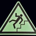 m2 Anti-Slip Tape Glow in Dark Floor Marker "Beware of Stairs" Triangle