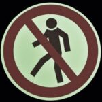 m2 Anti-Slip Tape Glow in Dark Floor Marker "No Pedestrians" Circle