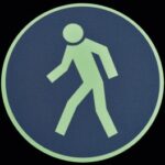 m2 Anti-Slip Tape Glow in Dark Floor Marker "For Pedestrians" Circle