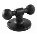 Round base with double ball adaptor 1"