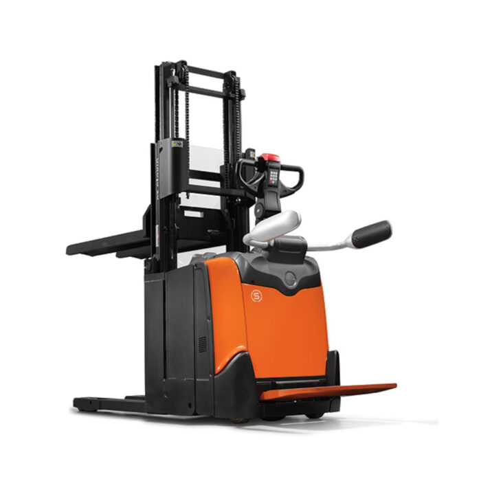 BT Staxio 2t Narrow Chassis Double Stacker with Platform