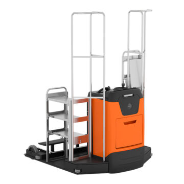 Toyota BT Optio 1t Order picker with ladders and wide trolley usage